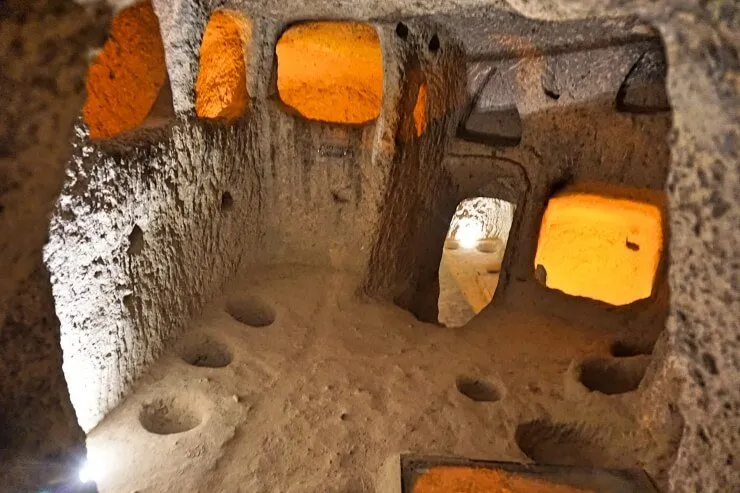 inside one of the houses at Kaymakli Underground City Cappadocia Turkey